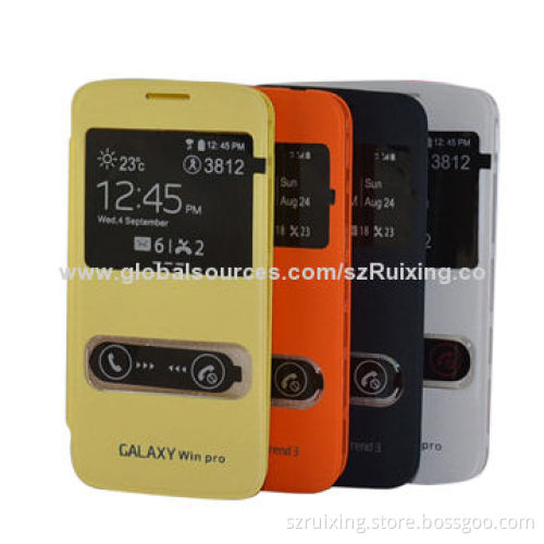 Flip Cover for Samsung Galaxy Win Pro G3812 with S View Window, Back Cover